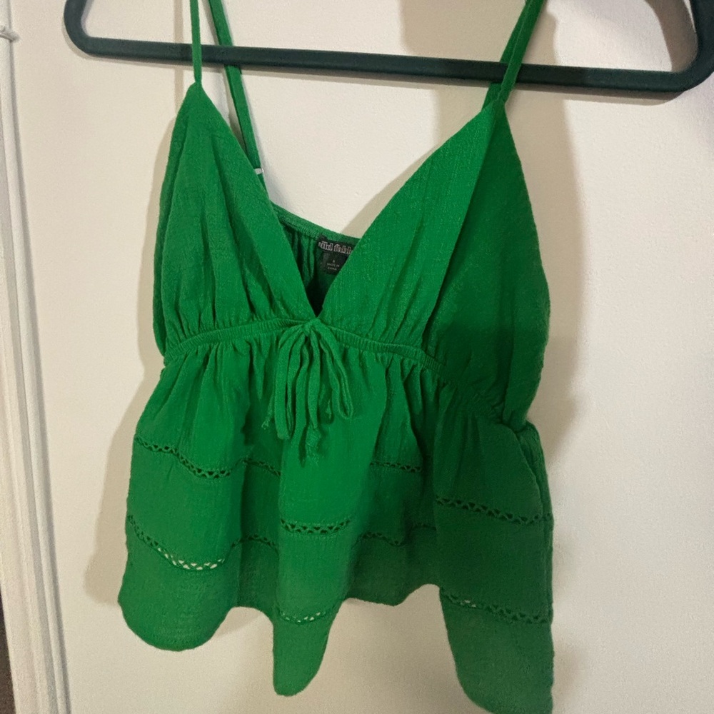 Green Boho Tank Top size S